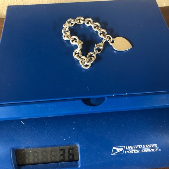Tiffany & Co sterling heart charm bracelet, box & pouch ready for engraving! - Picture 10 of 10